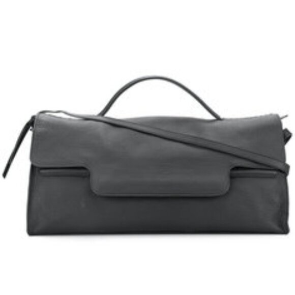 Zanellato Nina Tote Leather Shoulder Bag Satchel Minimalist Zip Compartments - Picture 2 of 16